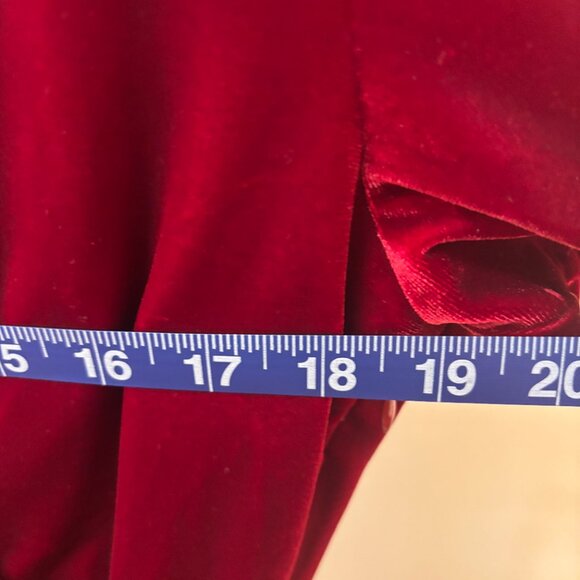 Chelsea28 RomanticBurgundy Velvet Wrap Dress Flutter Sleeve Front Slit Rope Belt - Picture 10 of 13